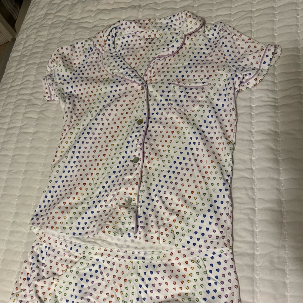 Roller Rabbit Rainbow Hearts Polo Pajamas Set - Size Small